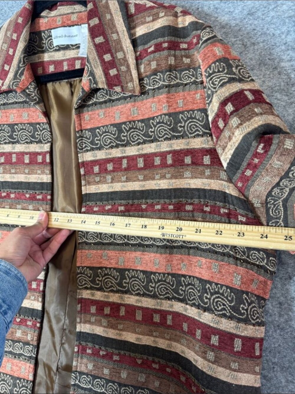 Alfred Dunner Tapestry Jacket Stripe Boho Southwestern Size 18 Chic Festival - Picture 10 of 16